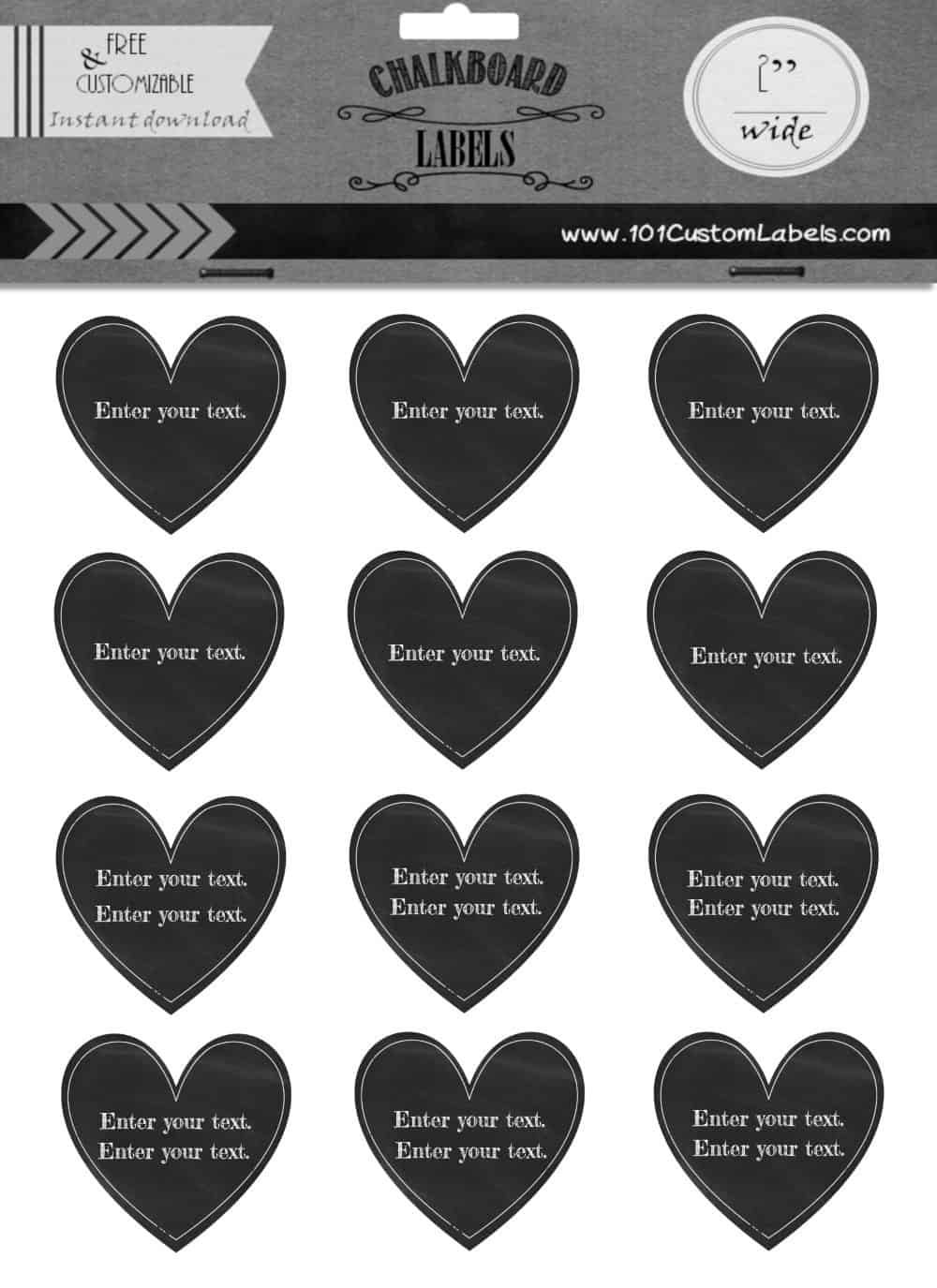 printable heart shaped labels free