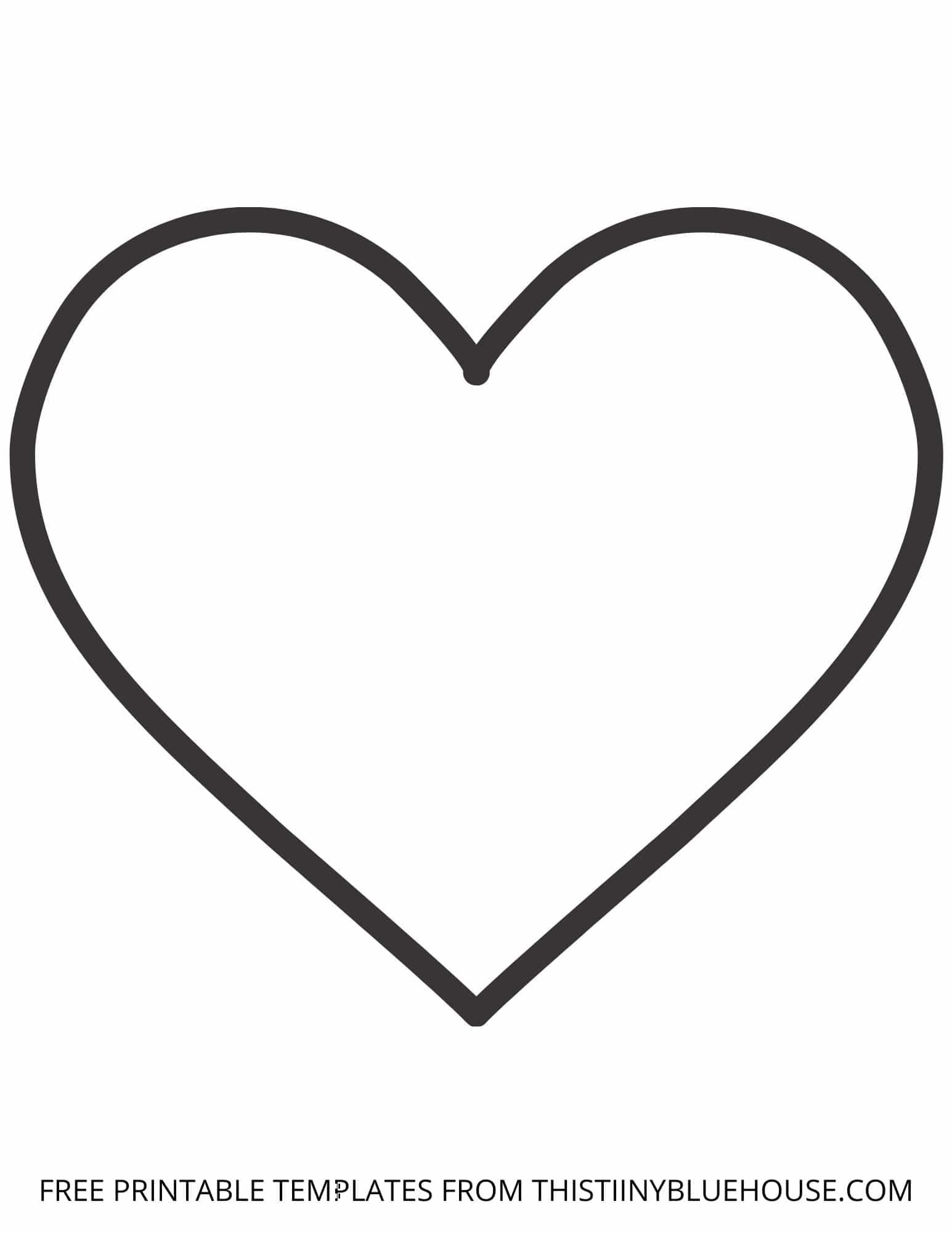 Free Printable Heart Template (6 sizes of Heart Outlines Small ...