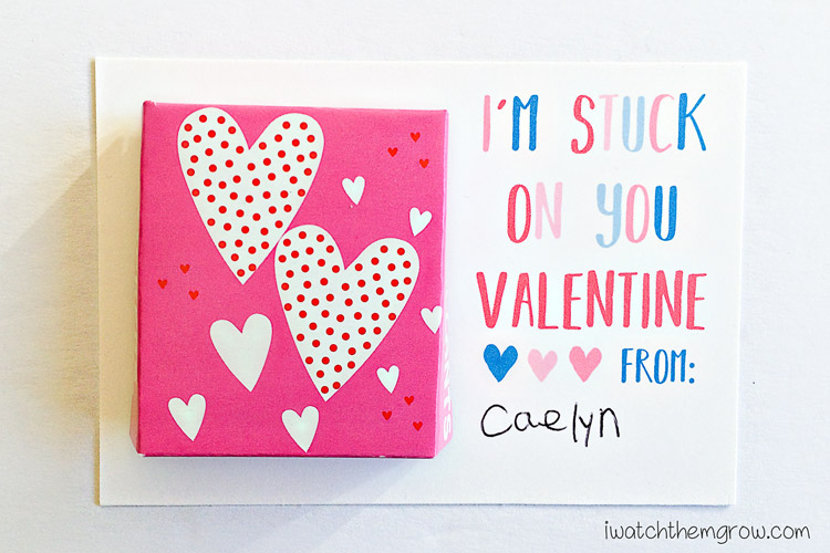 Free Printable Sticker Valentines Cards - I Watch Them Grow