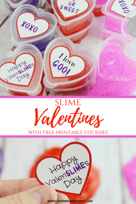 Slime Valentines | with Free Printable Label Stickers!