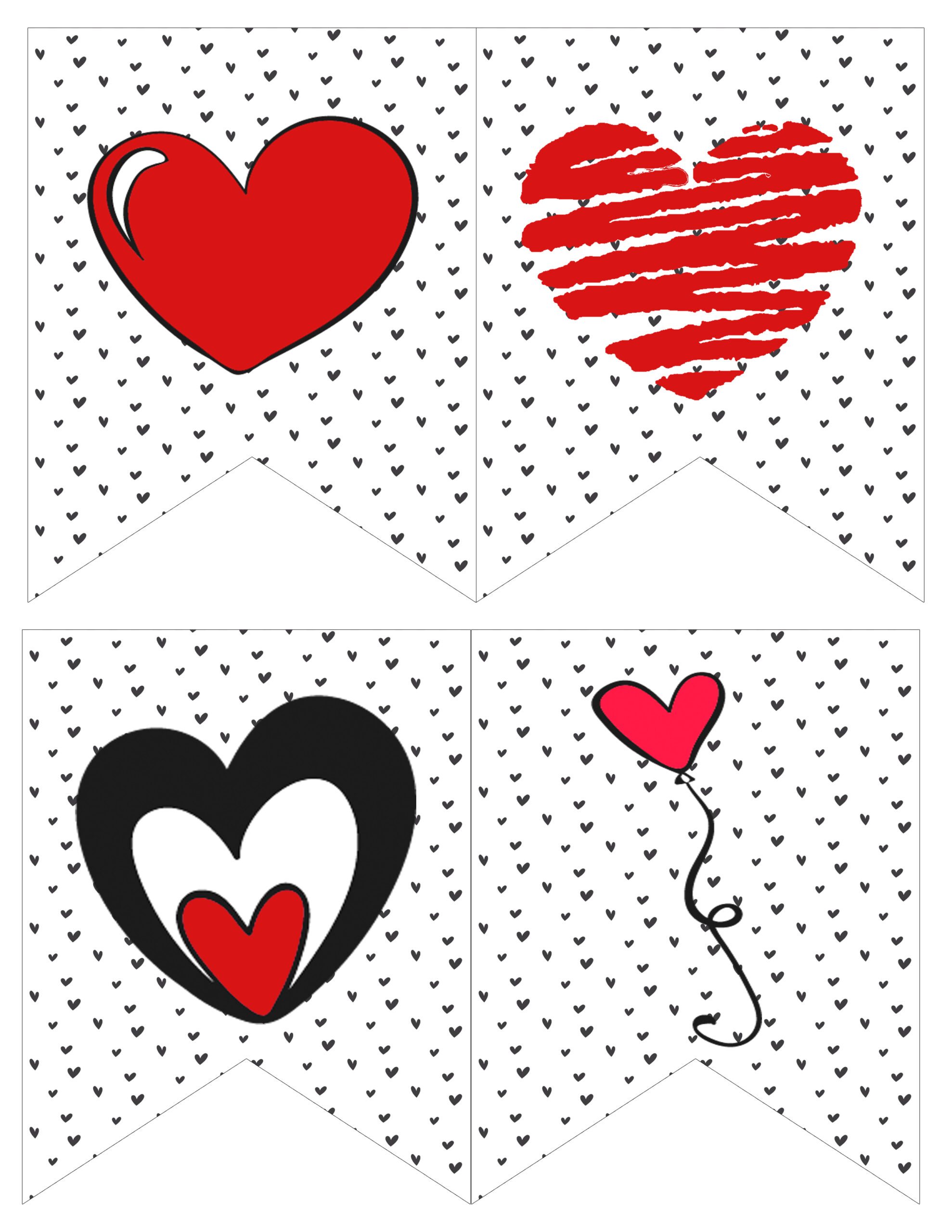 Heart Banner free printables to print and share the love! - inkhappi