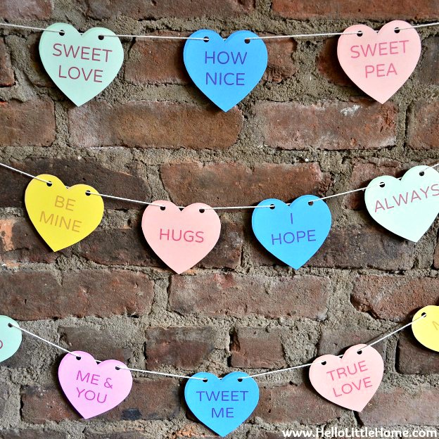 printable heart with banner