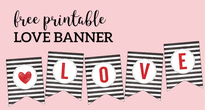 printable heart with banner