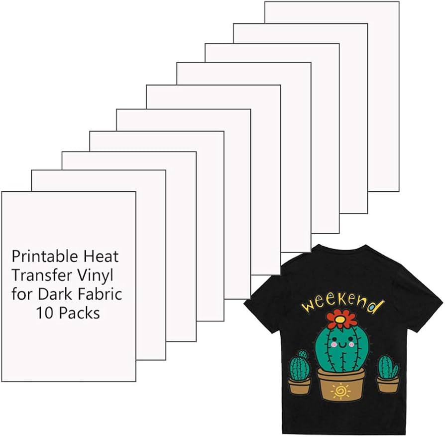 Iron on Transfer Paper, Dark Fabric for T-Shirts, Inkjet Printable ...