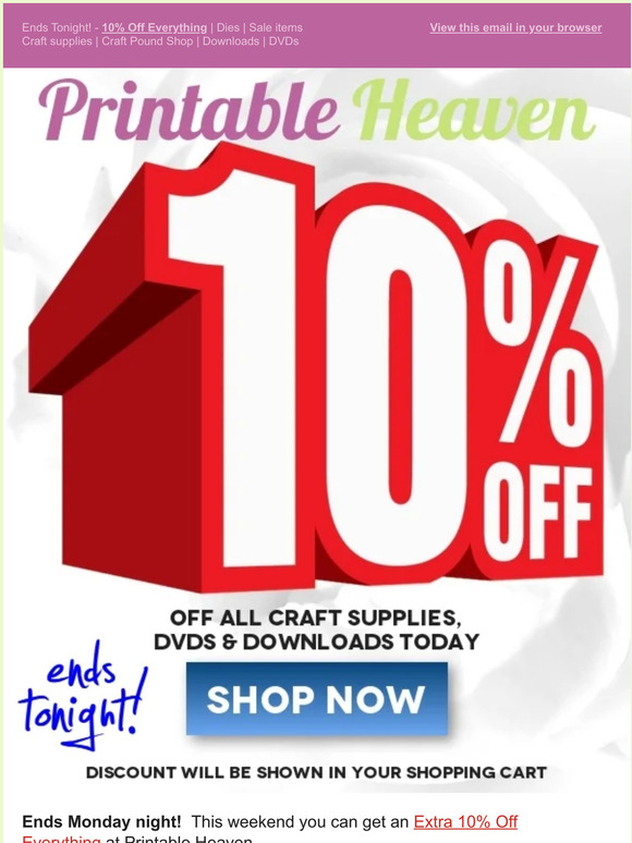 printable heaven pound shop