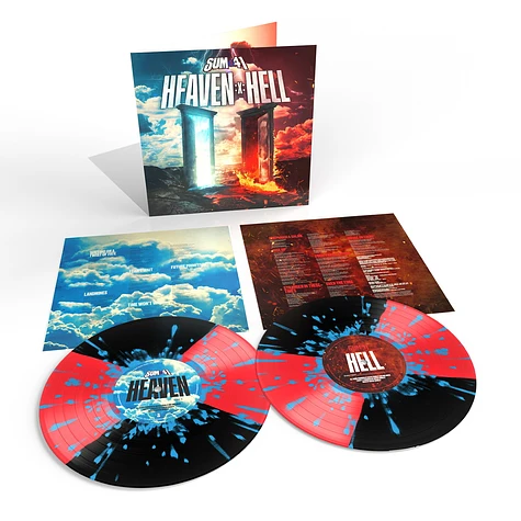 Sum 41 - Heaven :X: Hell Black &  Red Quads w/ Cyan Splatter Vinyl ...