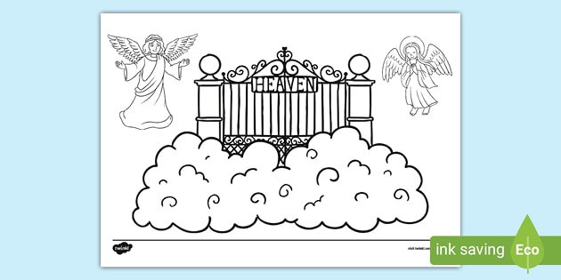 FREE! - Heaven Colouring Page for Children - Colouring - Twinkl