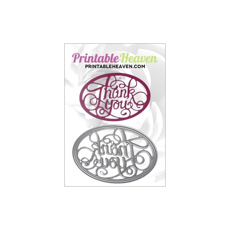 Printable Heaven die - Thank you Oval (1pc)