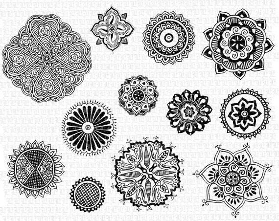 Printable Henna Tattoo Floral Motifs Mandalas 300dpi High ...