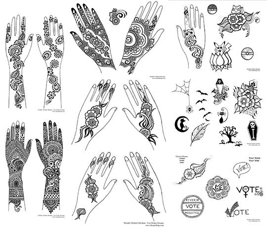 printable henna stencils free