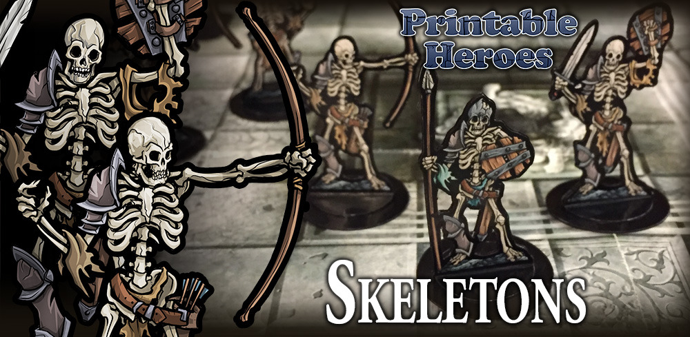 printable heroes skeletons