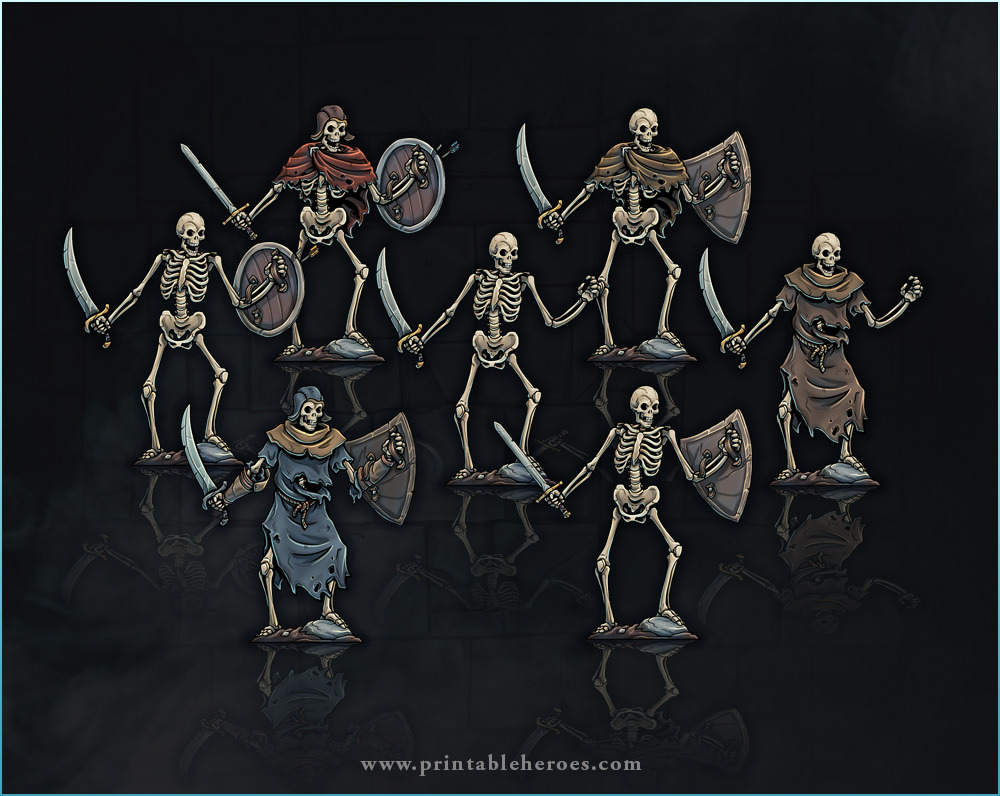 printable heroes skeletons