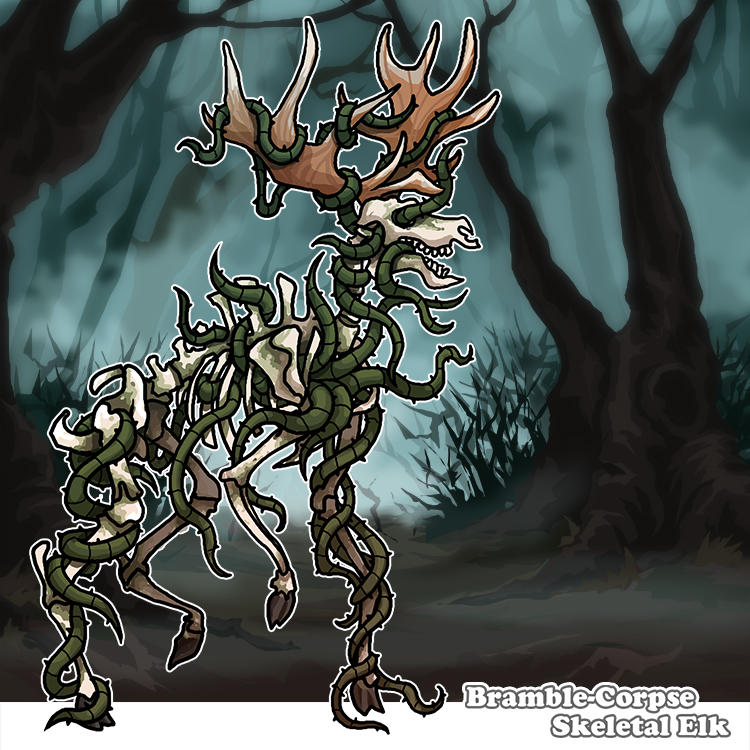 Art for Bramble-Corpse Skeletal Elk Paper Mini by PrintableHeroes ...