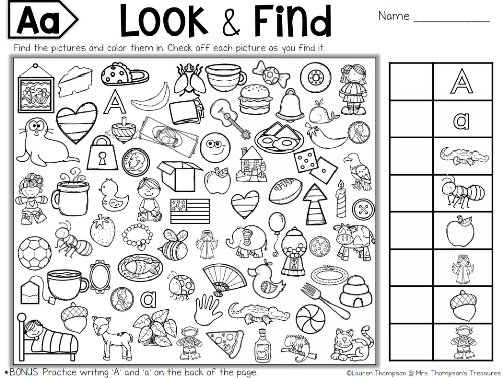 printable hidden pictures for 1st grade