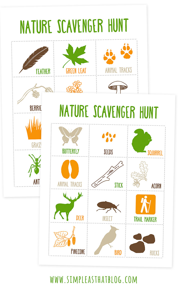Nature Scavenger Hunt Printable for Kids - Eating Richly