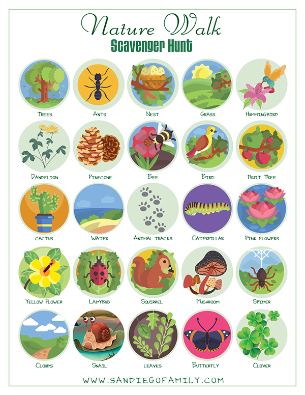 printable hiking scavenger hunt