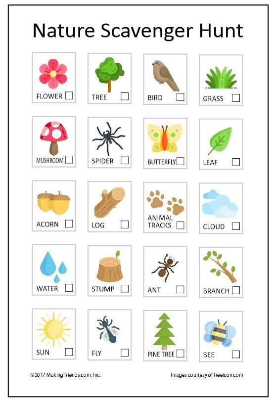 Hiking Scavenger Hunt. Spring, Summer Hiking Scavenger Hunt Game ...