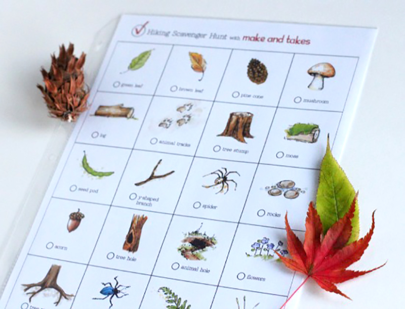 printable hiking scavenger hunt