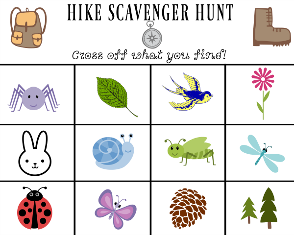 Free Printable Hiking Scavenger Hunt - Seeing Dandy Blog