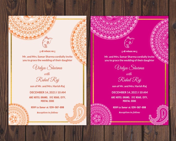 printable hindu wedding invitations