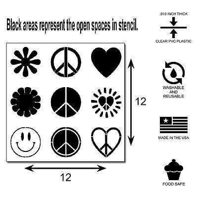 printable hippie stencils