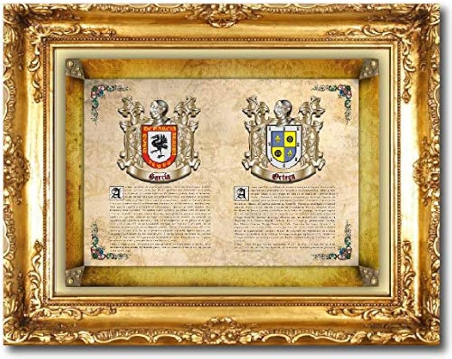 Double print with origin and history of 2 apellids + warranty ...