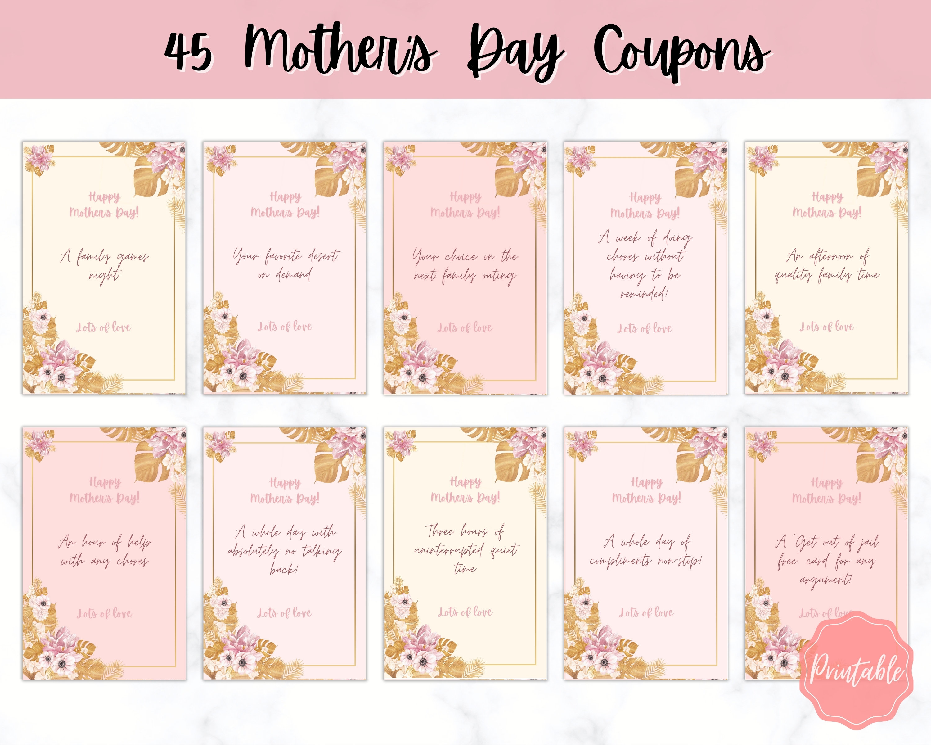 Mothers Day DIY Gift Vouchers Perfect Last Minute Gift for Mom on ...
