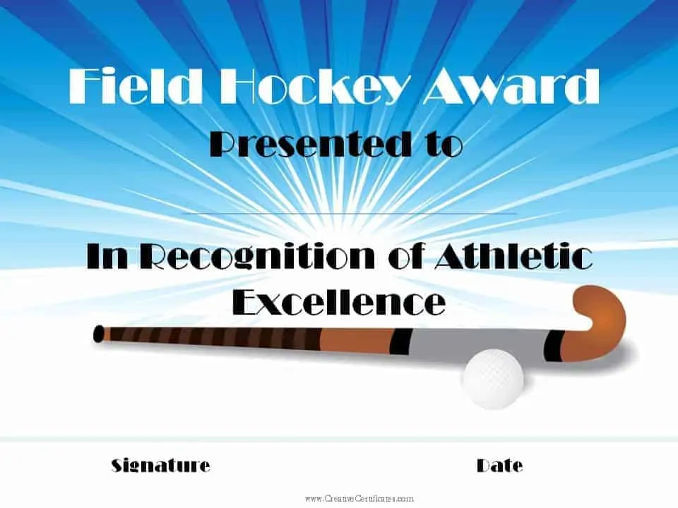 Free Printable Hockey Awards