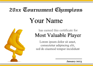 printable hockey award certificates