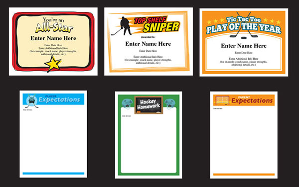 printable hockey award certificates