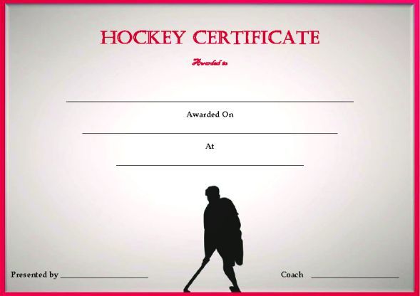 25 Printable Hockey Certificate Templates For Kids, Youth ...