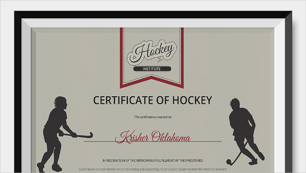 Hockey Certificate Template - 9+ Free Word, PDF Documents Download