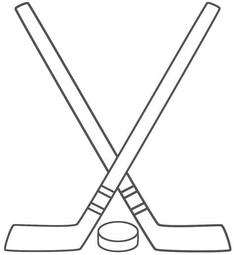 Hockey Sticks with Puck - Coloring Page (Fathers Day)