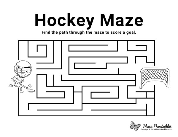printable hockey mazes