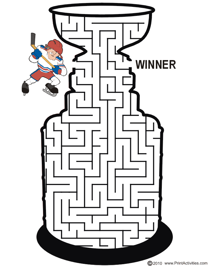 printable hockey mazes