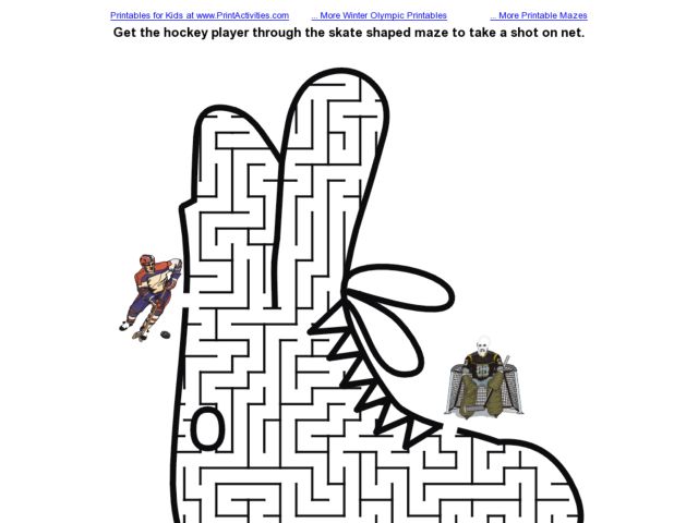 printable hockey mazes