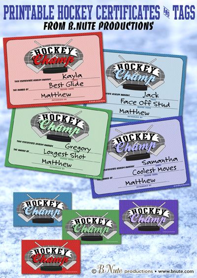 printable hockey tags