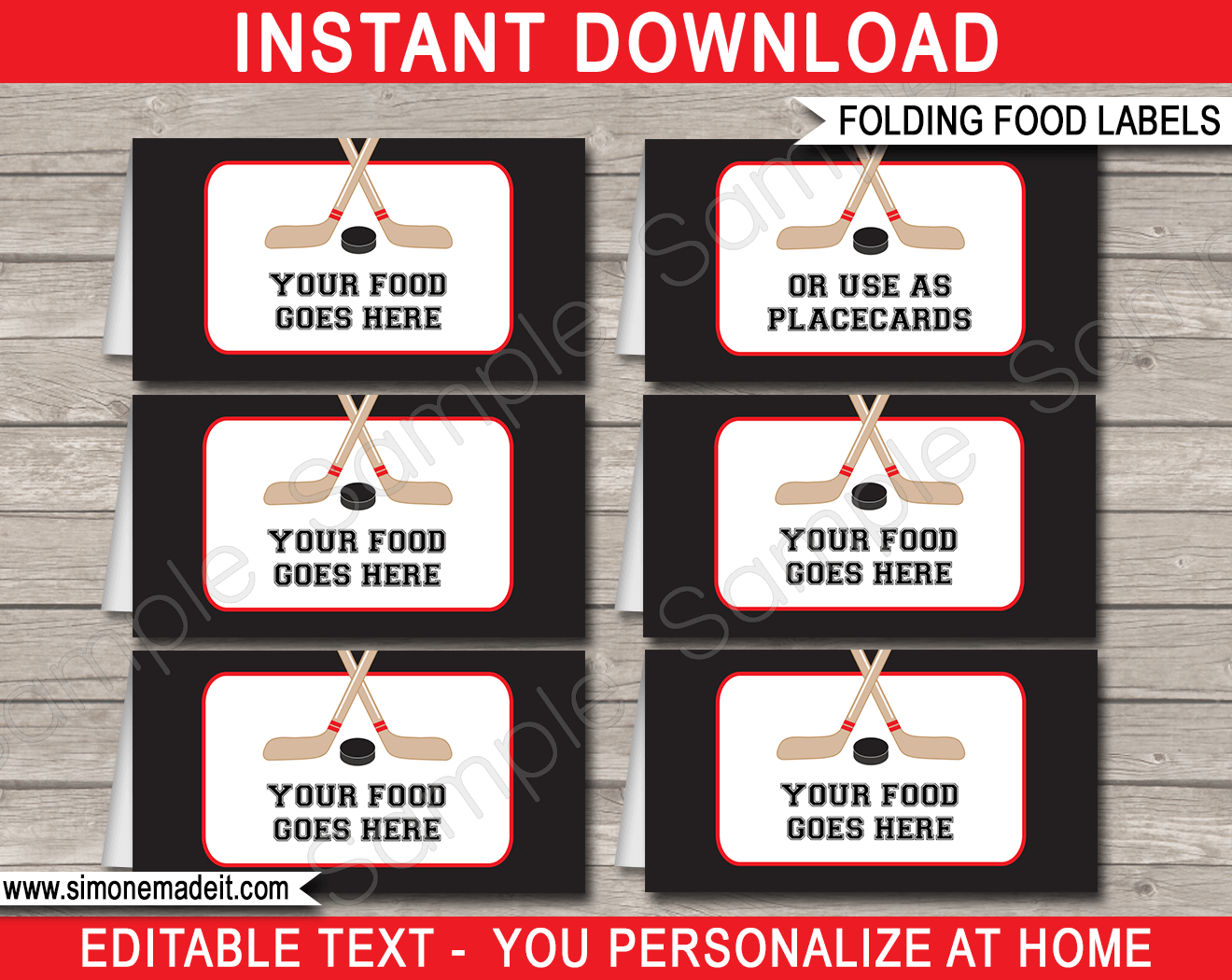 printable hockey tags