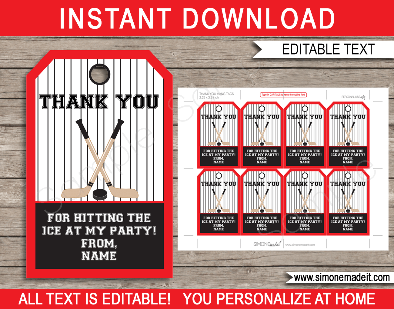 printable hockey tags