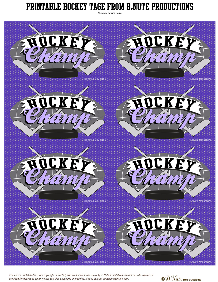 printable hockey tags