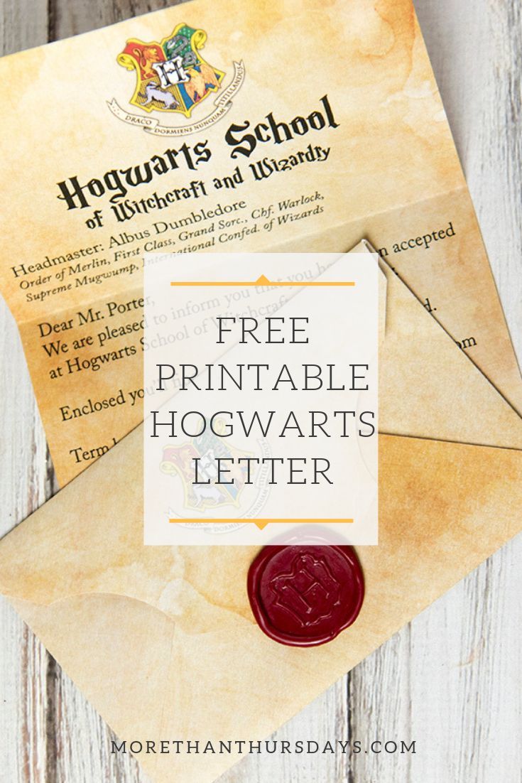 DIY Hogwarts Letter With Envelope and Hogwarts Seal | More Than ...