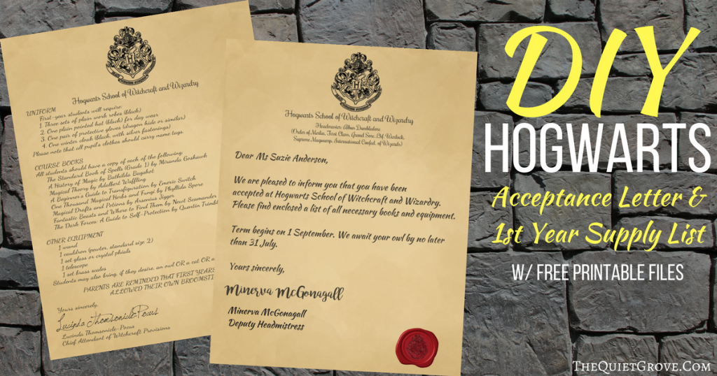 printable hogwarts letters