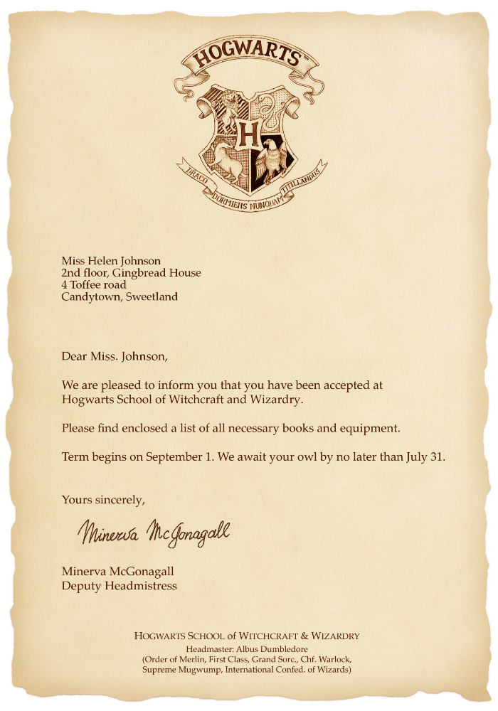 Hogwarts Letter - PhotoFunia: Free photo effects and online photo ...