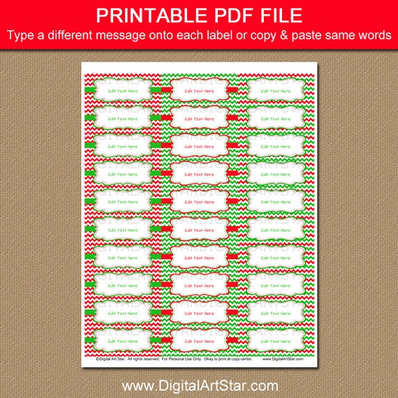 Printable Christmas Address Labels Template EDITABLE Holiday ...