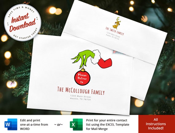 printable holiday envelopes