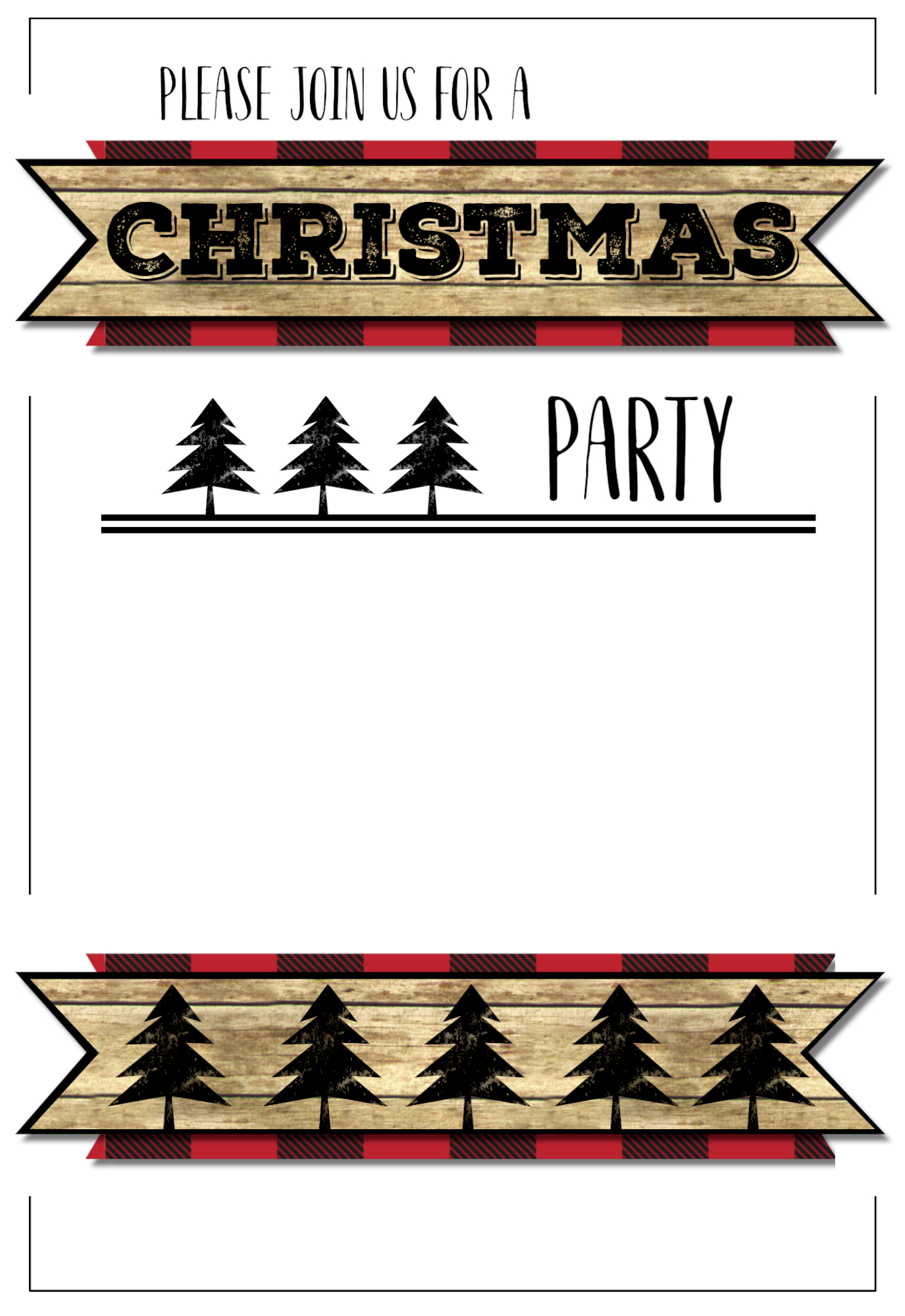 Christmas Party Invitation Templates Free Printable - Paper Trail ...