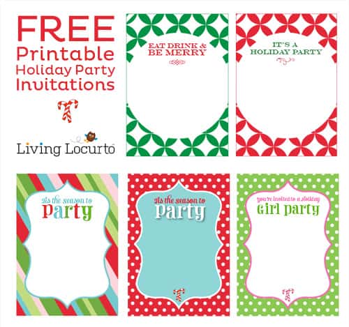 printable holiday invitation templates