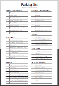 The Printable Packing List: What To Pack For Any Trip