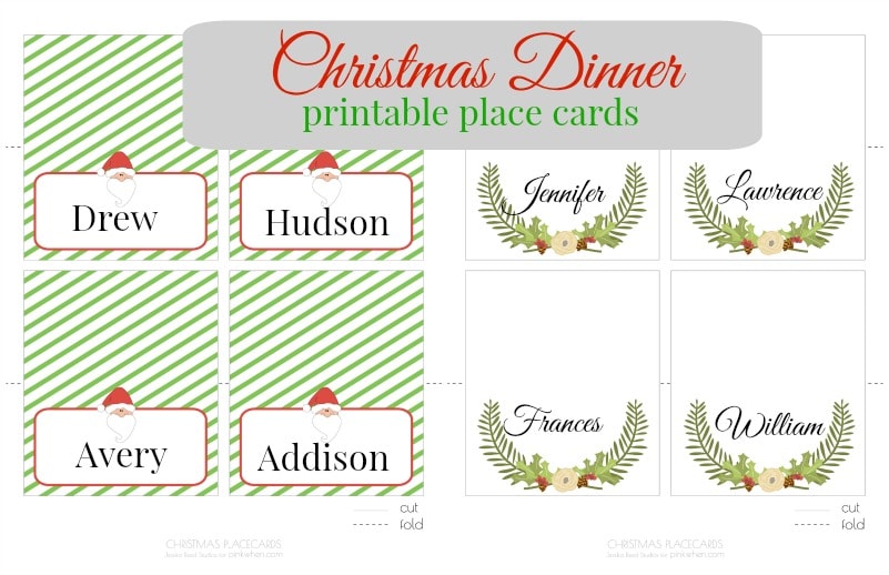 Free Christmas Printable Place Cards - PinkWhen