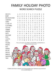 Holiday Photo Word Search Puzzle - Puzzles to Play